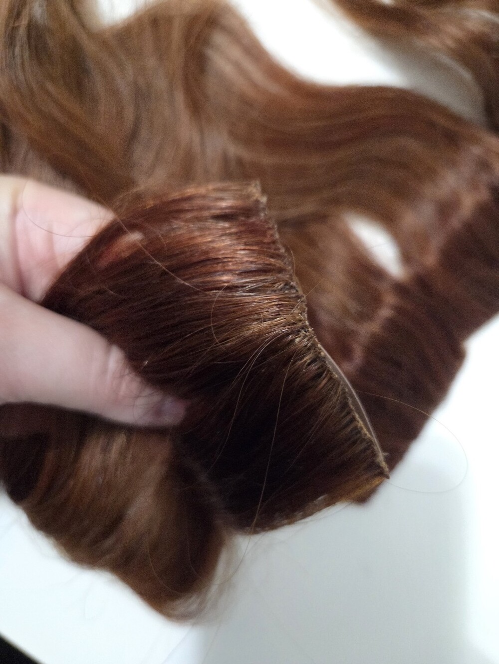 Scalp Hair Fill Ins Dyed Auburn Brown - Picture 5 of 8